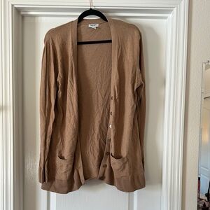 Old Navy Tan Cardigan Sweater Lightweight Knit Relaxed Fit